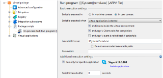 Viewing script execution properties